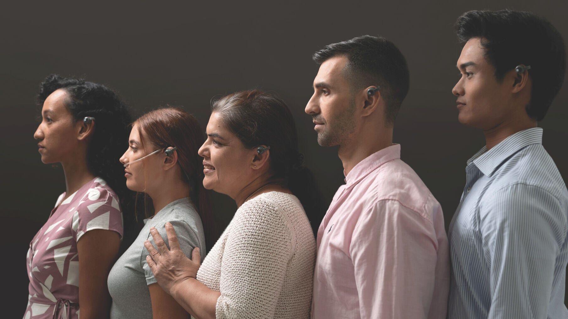 OxiWear worn by patients with diverse skin tones