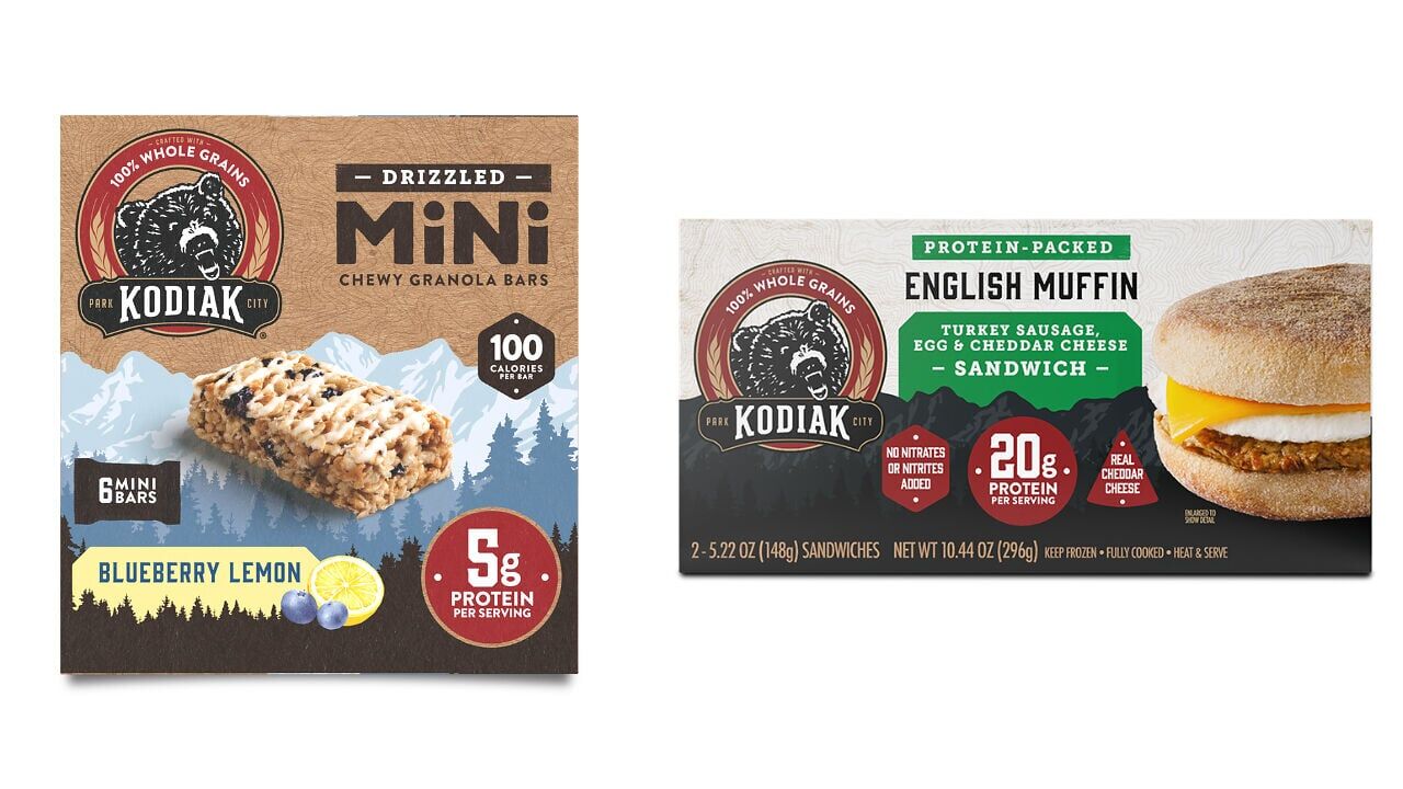 Kodiak Drizzled Mini Granola Bars and Turkey Sausage Breakfast Sandwiches
