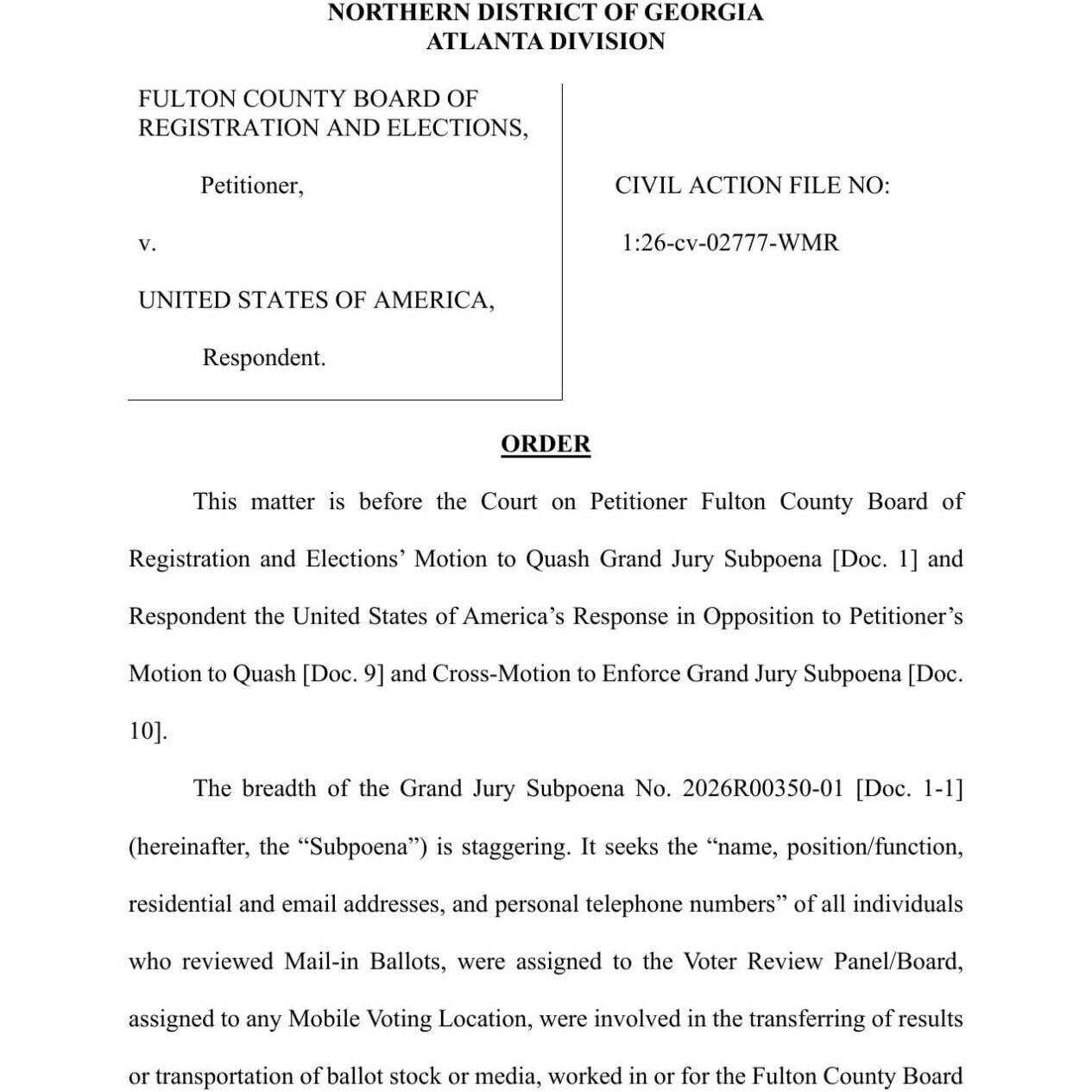 Fulton County order