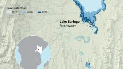 Satellite imagery shows the surface area of the lakes have expanded