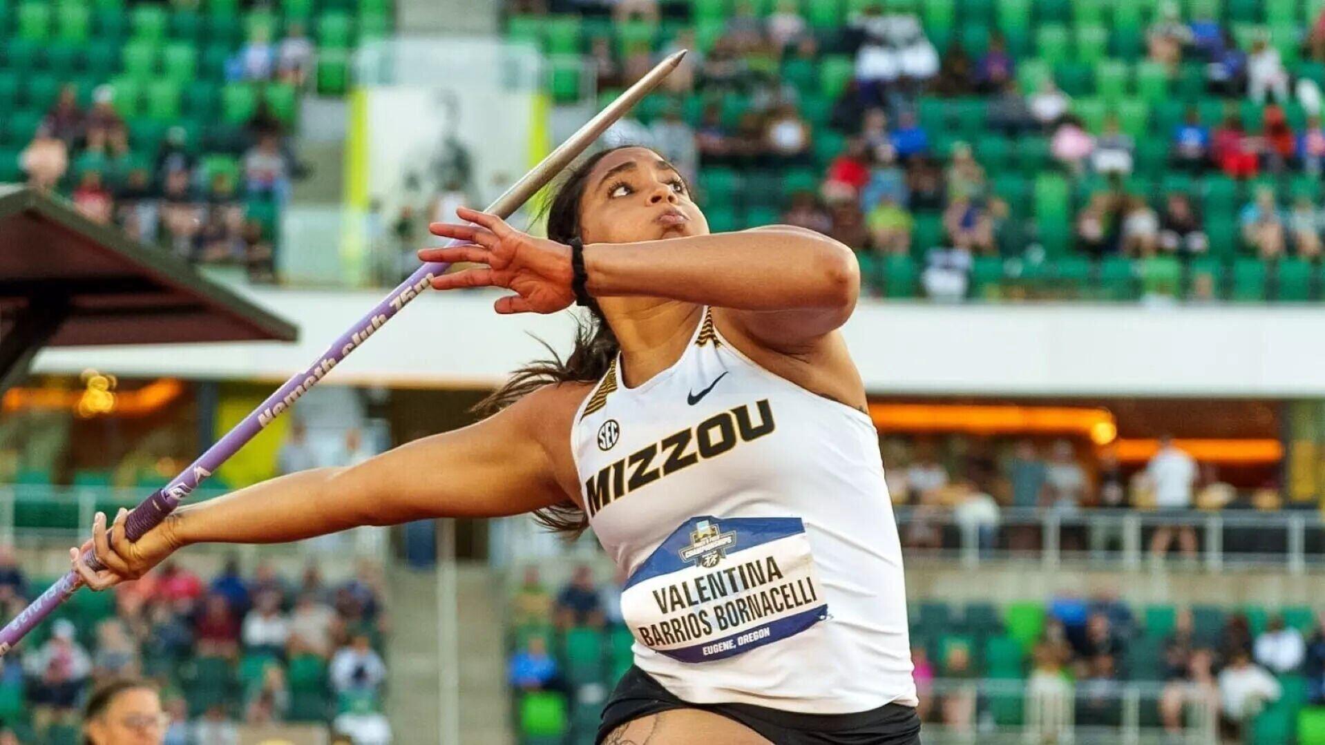 Valentina Barrios competes at NCAA Outdoor Championships
