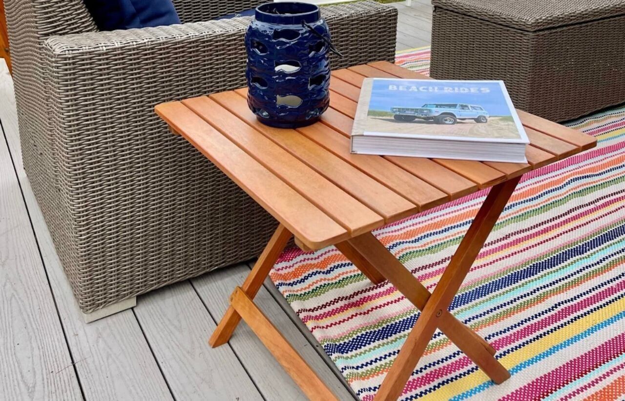 Tall side table for outdoor patios