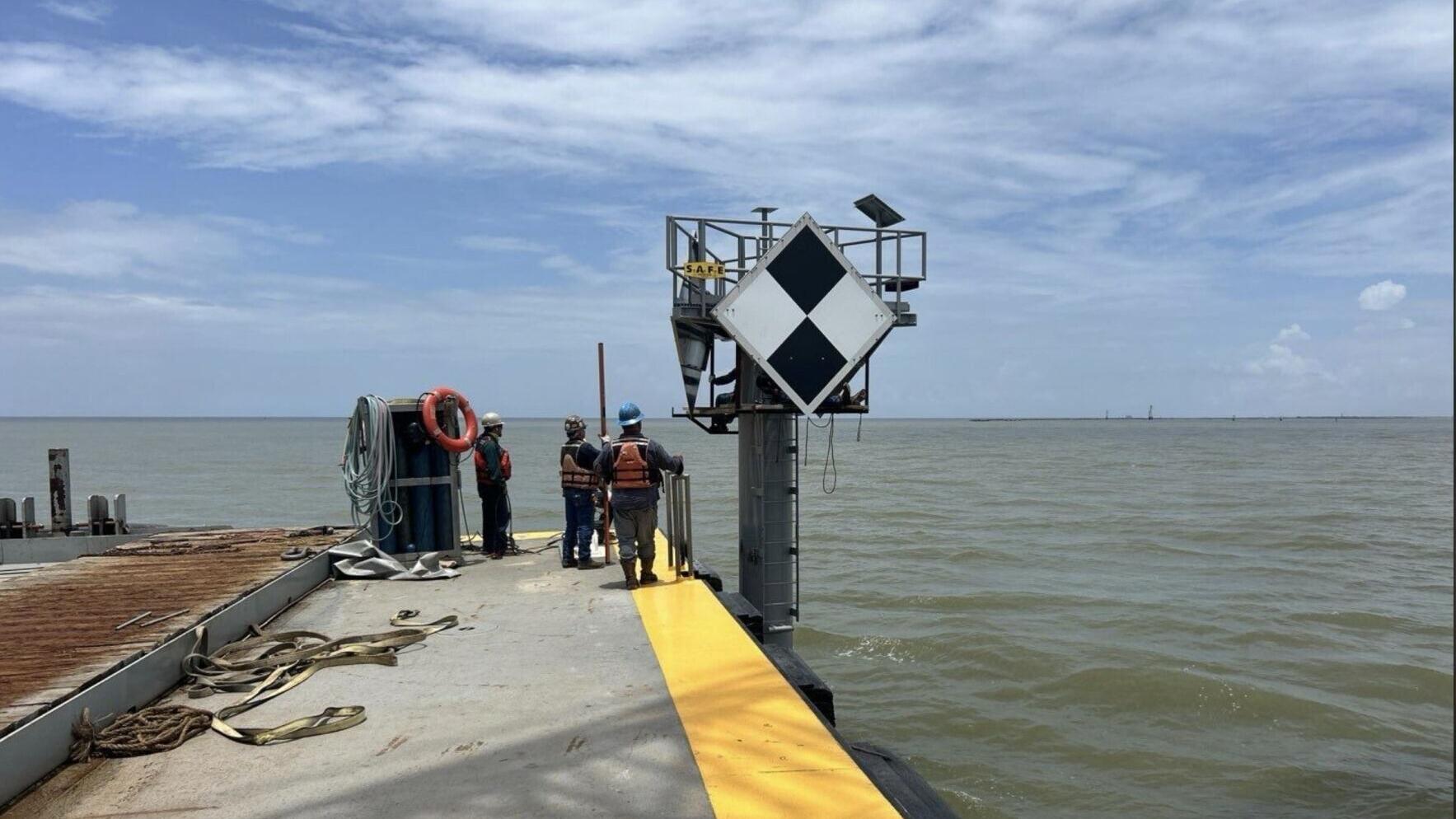 S.A.F.E.'s River Rat Crew final inspection of the USCG Navigational Marker