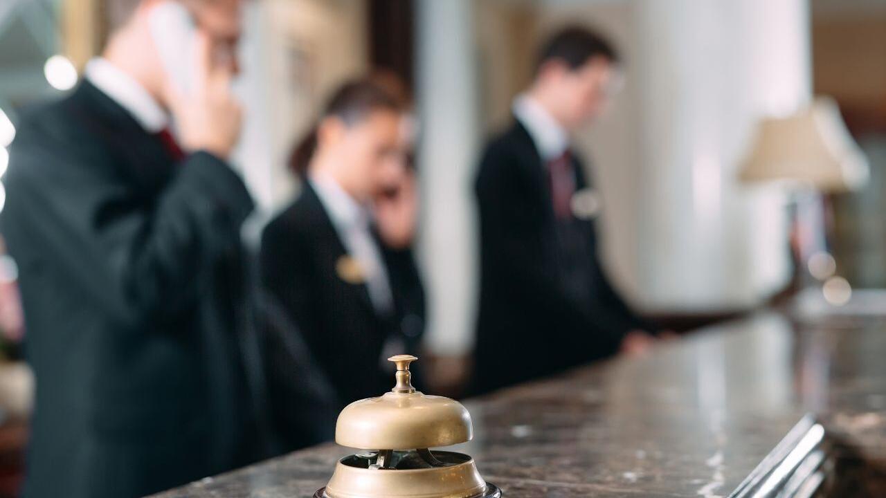Receptionists at luxury hotel