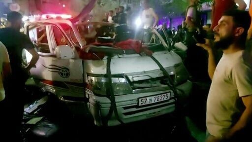 Aftermath of blast on bus near Syrian capital