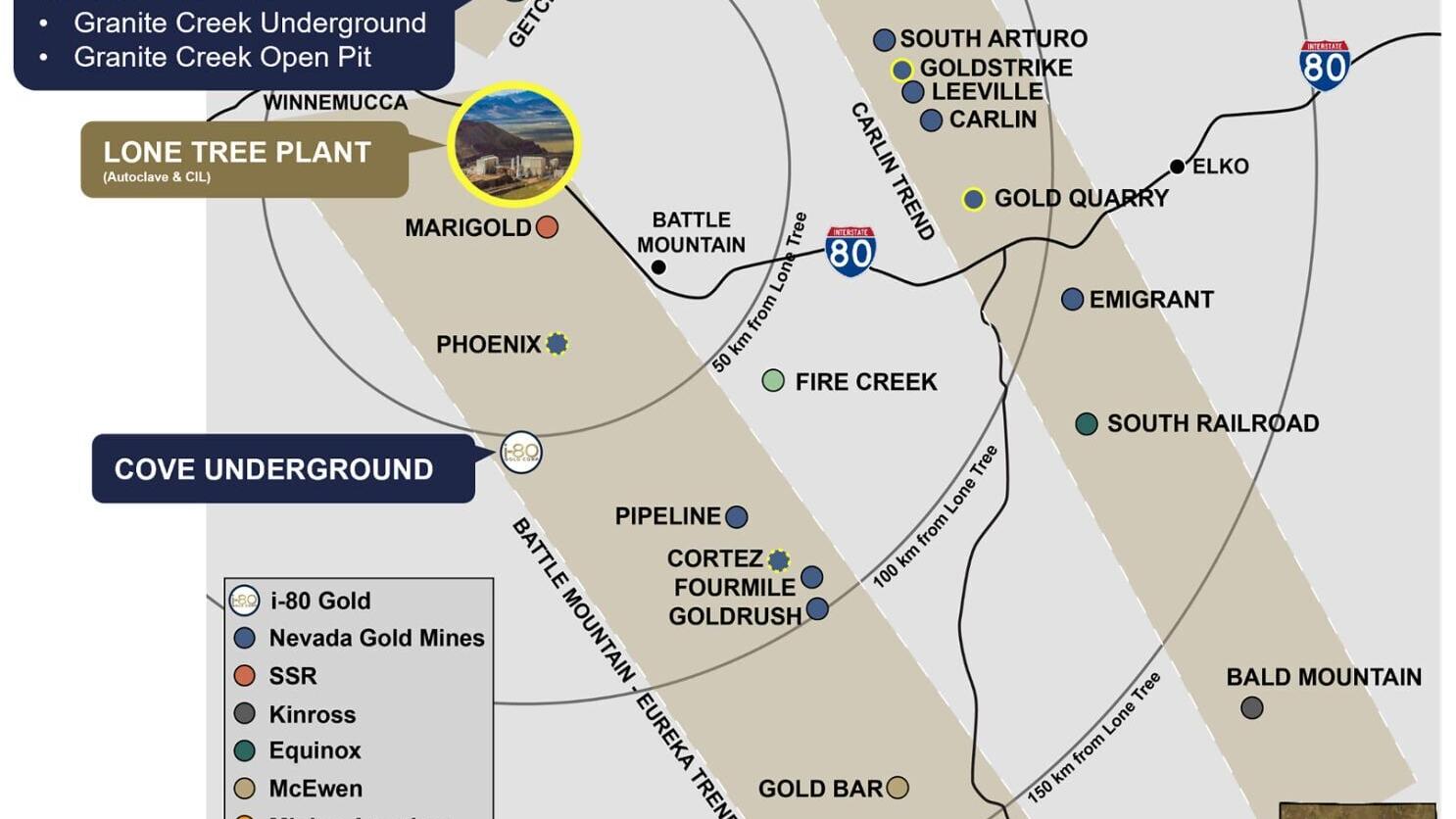 Figure 1. Regional Map of i-80 Gold Assets in Northern Nevada