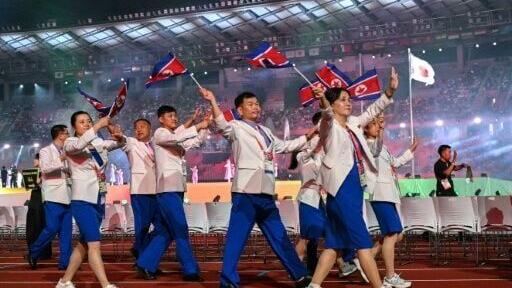 Members of North Korea's delegation