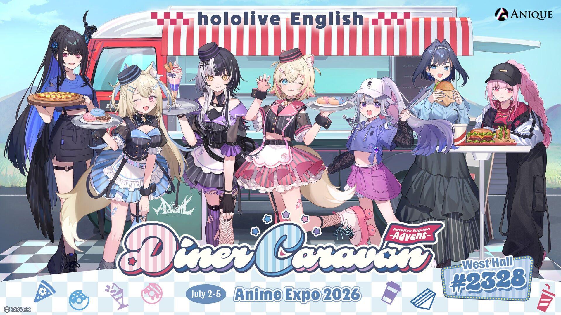 Anique Brings the Official hololive English "Diner Caravan" to Anime Expo 2026