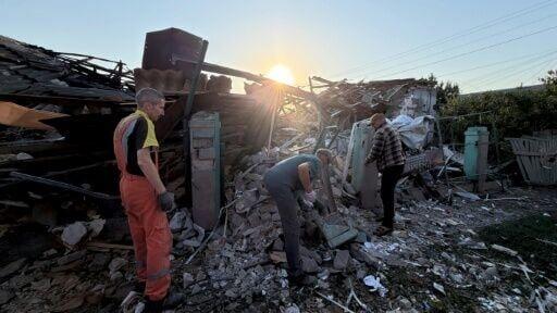 The aftermath of an air strike in Zaporizhzhia, southern Ukraine