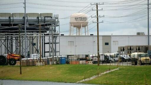 Work continues on a data center being built by SpaceXAI in Southaven, Mississippi