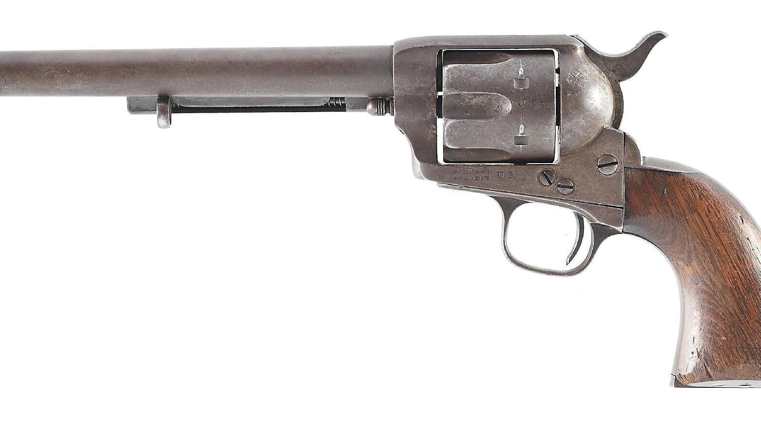 Colt Single Action Army revolver with provenance to Michael Lang, a member of Custer's 7th Cavalry regiment. Revolver falls at the beginning of Lot 7, Serial Number 6526. Estimate: $40,000-$60,000