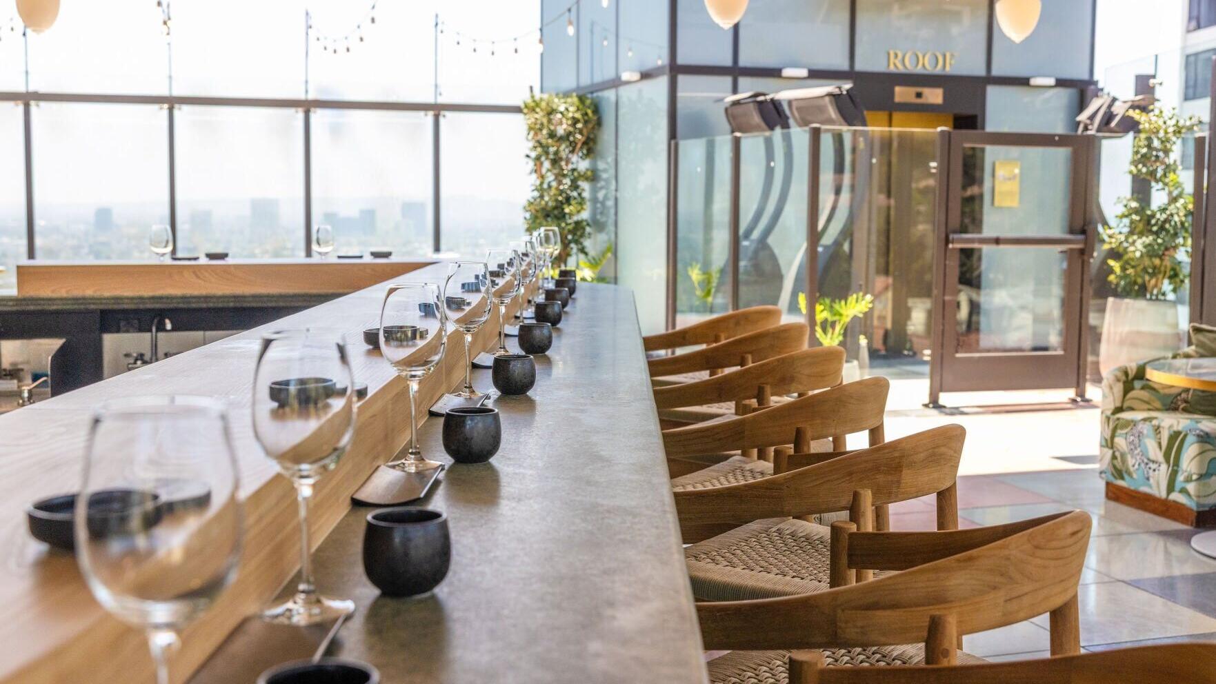 Yuhi, the new 12-seat, 17-course omakase experience debuting of the rooftop of The Sun Rose West Hollywood