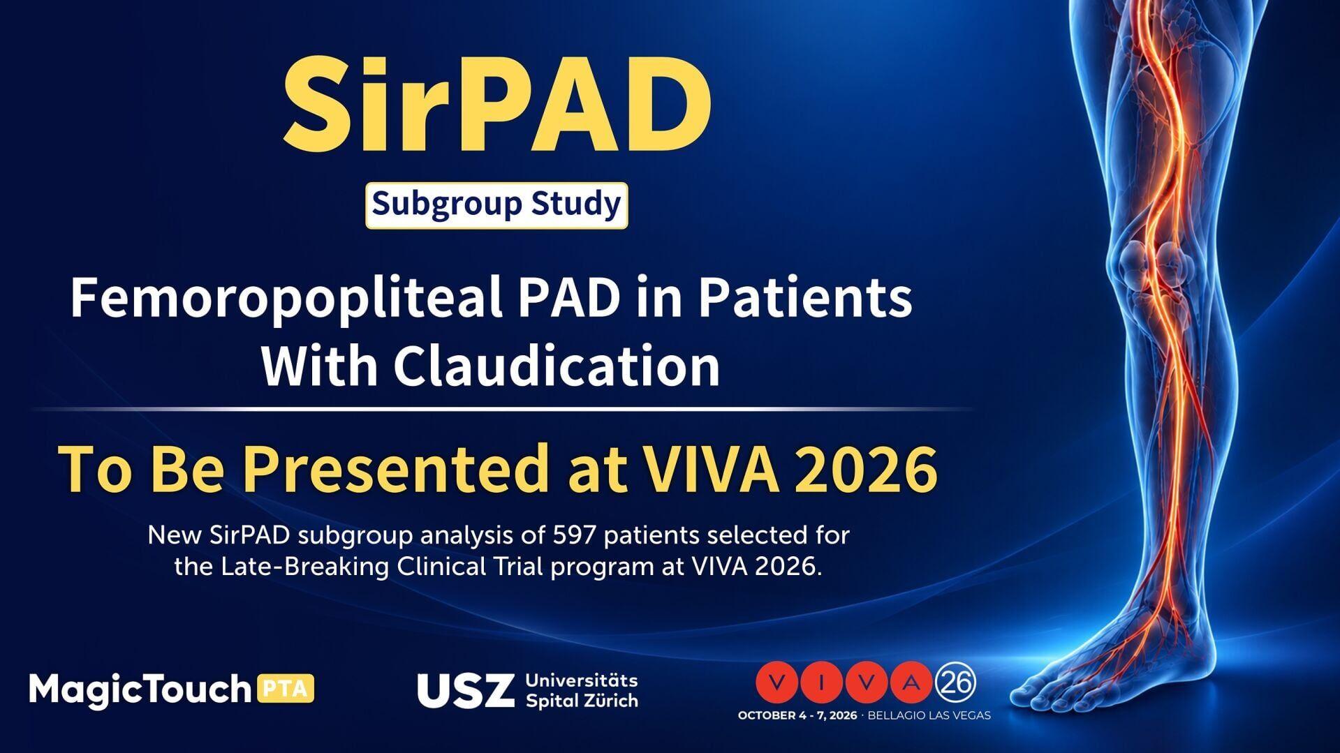 SirPAD Subgroup Study at VIVA 2026 Focuses on Femoropopliteal PAD in Patient