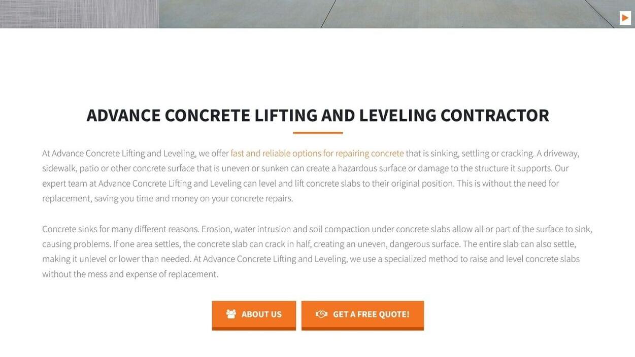 Advance Concrete Lifting and Leveling