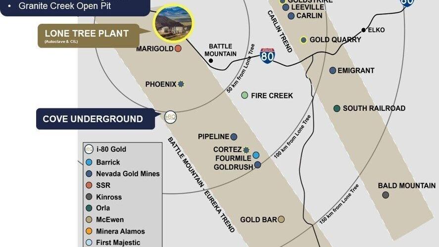 Figure: Regional Map of i-80 Gold Assets in Northern Nevada (CNW Group/i-80 Gold Corp)