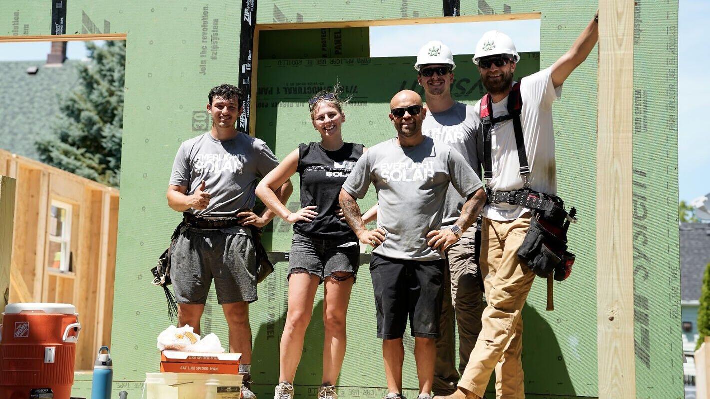 Members of Everlight's local team volunteering with Milwaukee Habitat for Humanity