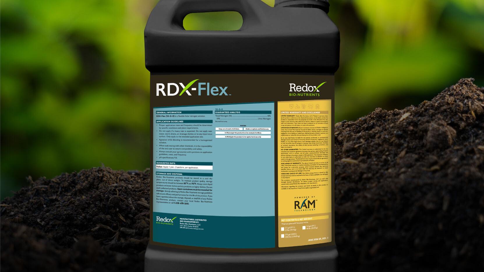 RDX-Flex™ from Redox provides in-season foliar flexibility, helping crops metabolize nitrogen more efficiently inside the plant, turning nitrogen into growth instead of waste.