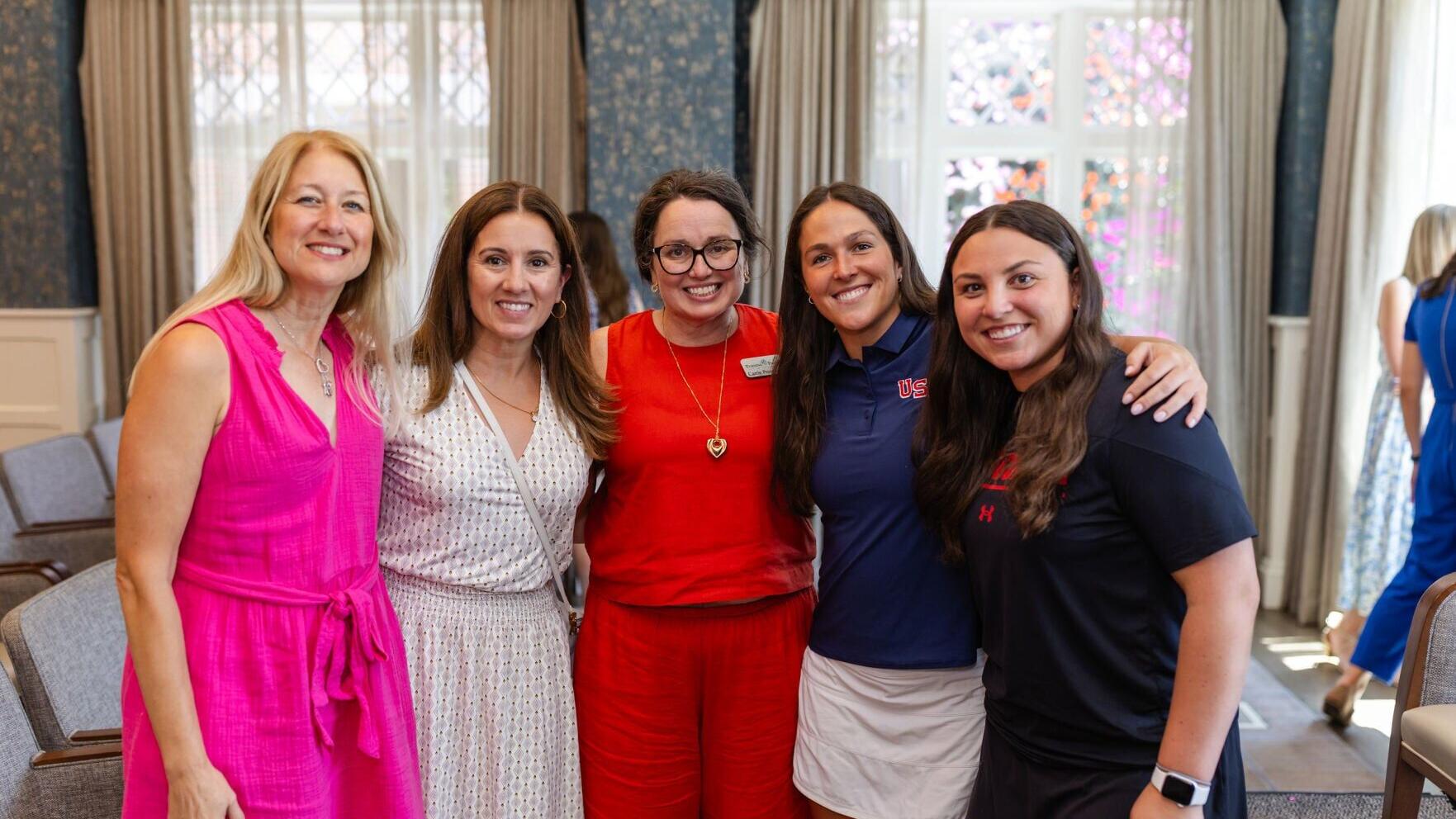 From left, Stephanie Fodor, Lorraine Patel, Turning Pointe Autism Foundation Executive Director Carrie Provenzale, hockey standouts Abbey Murphy, a U.S. Olympian and reigning Olympic gold medalist, and Nicole LaMantia, a Women's World Championship gold ...