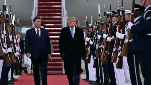 US President Donald Trump gave Chinese President Xi Jinping a rare personal airport welcome