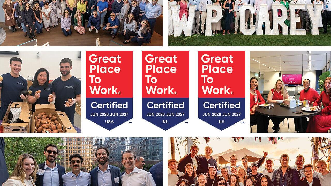 W. P. Carey Earns 2026 Great Place to Work Certification™ in the U.S., the Netherlands and the U.K.