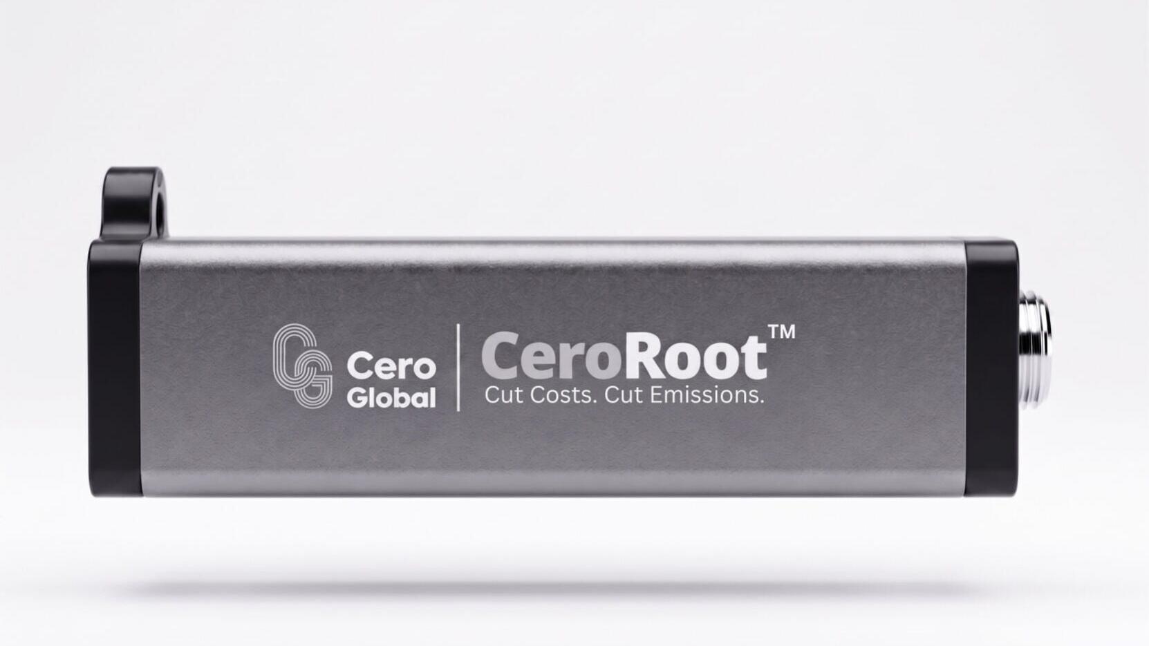 The CeroRoot™ device connects into diesel vehicles, improving combustion efficiency