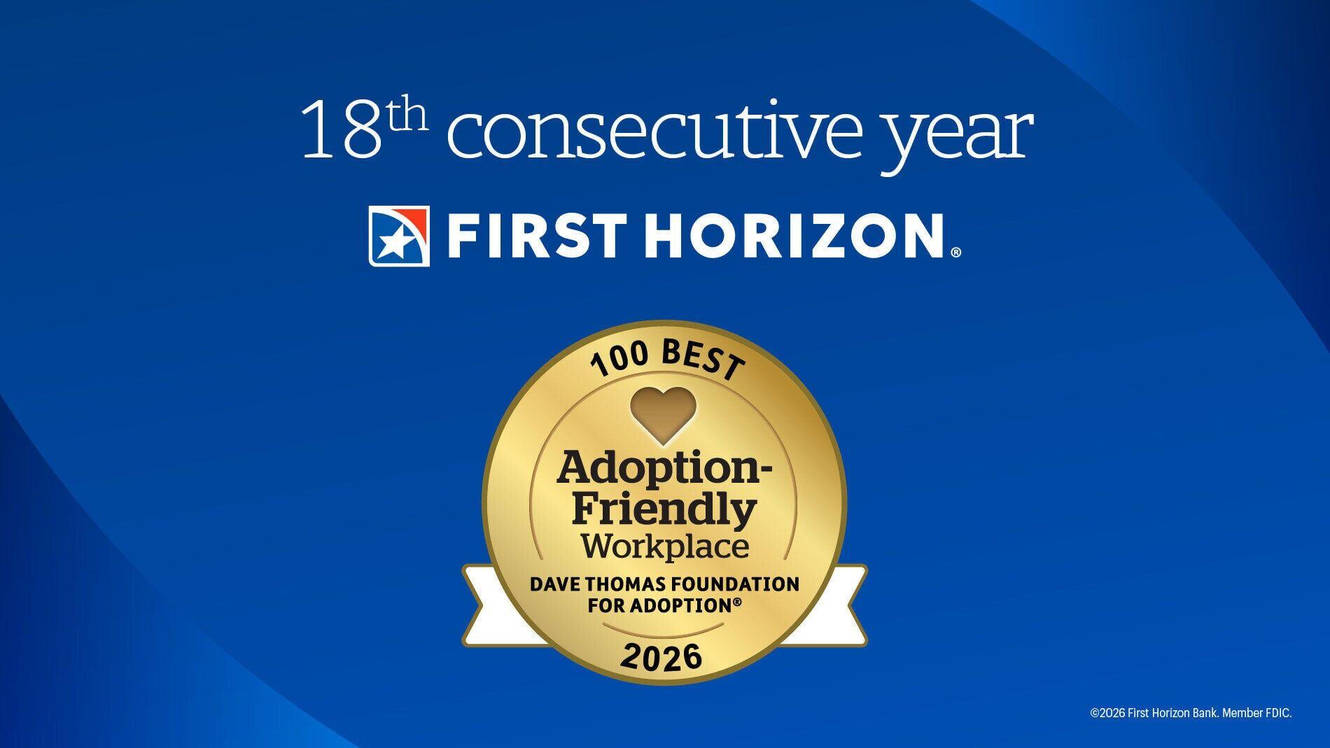 First Horizon Earns Recognition from the Dave Thomas Foundation for the 18th Year