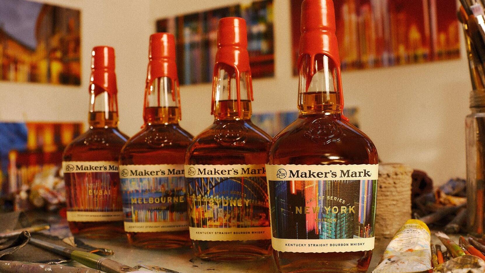 Maker's Mark Artist Series City Edition limited-edition bottles