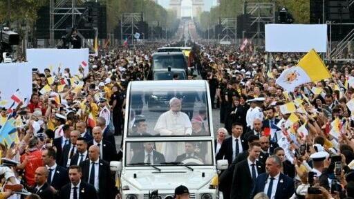 The leader of the world's 1.4 billion Catholics is on a four-day trip to France