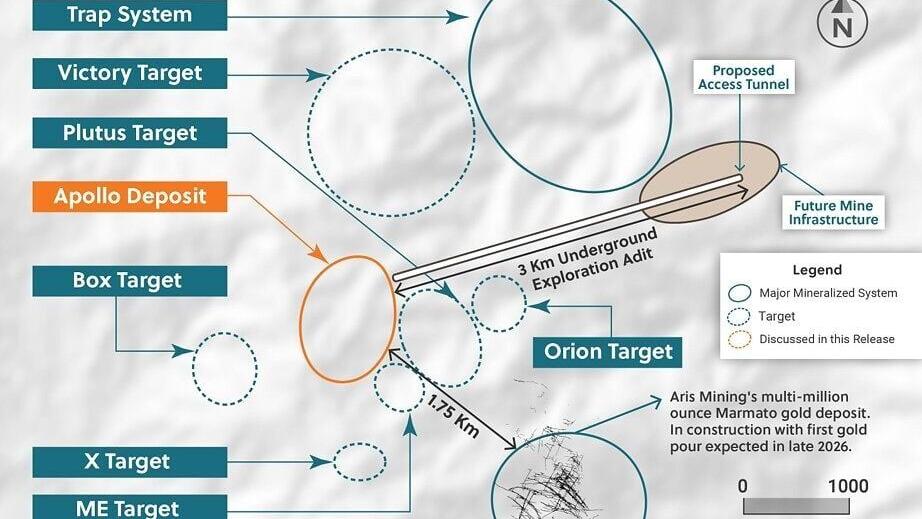 Figure 3: Plan View of the Guayabales Project Highlighting the Apollo Deposit