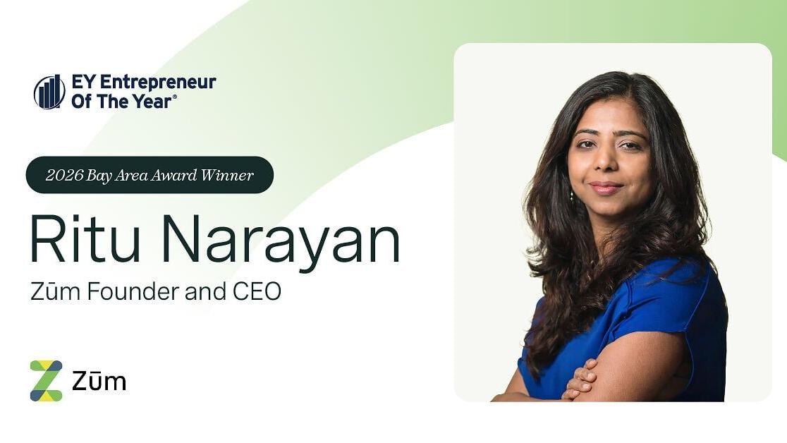 Zūm, the leader in modern student transportation, today announced that Founder and CEO Ritu Narayan has been named an EY US Entrepreneur Of The Year® 2026 Bay Area Award winner. Narayan was selected among hundreds of entrepreneurs and business leaders r...