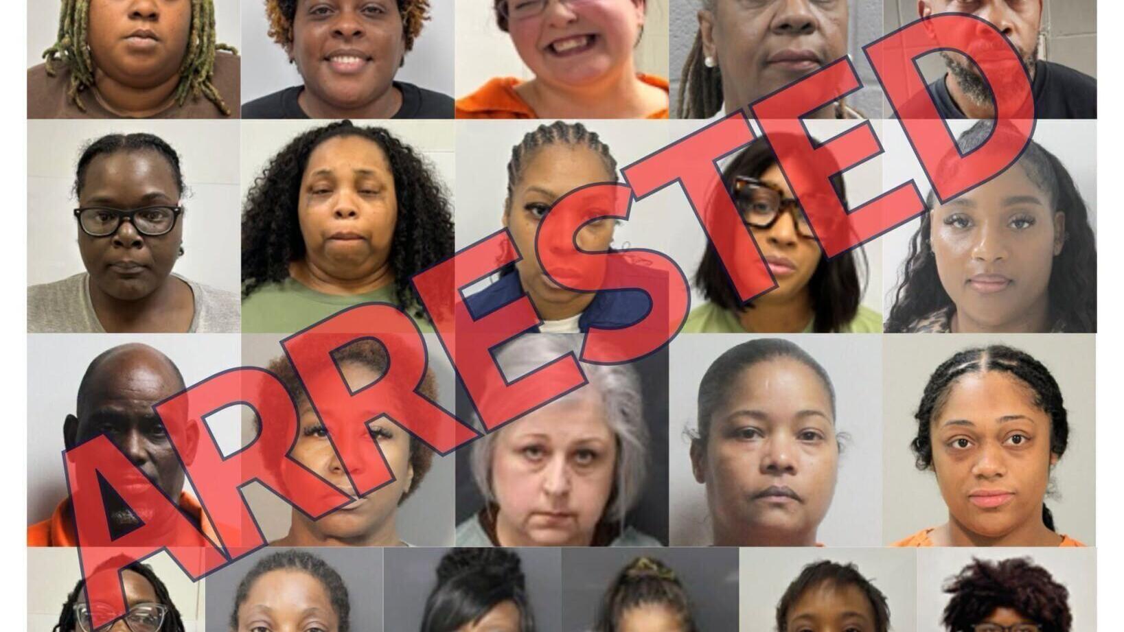Medicaid fraud arrests graphic