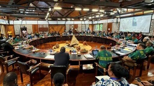 Foreign ministers and top diplomats of the Pacific Islands countries attend a meeting of the Pacific Islands Forum (PIF) in Suva, Fiji, on August 7, 2026, ahead of the full leaders meeting scheduled for September 2026 in Palau