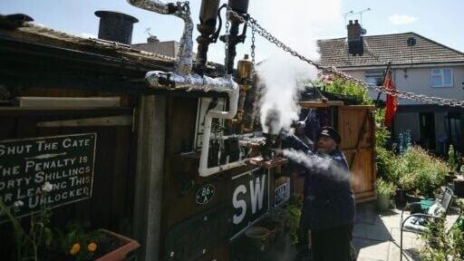 London steam ship enthusiast Peter McLaughlin began recreating a boat's boiler room in his back garden shed after retiring early with ill health