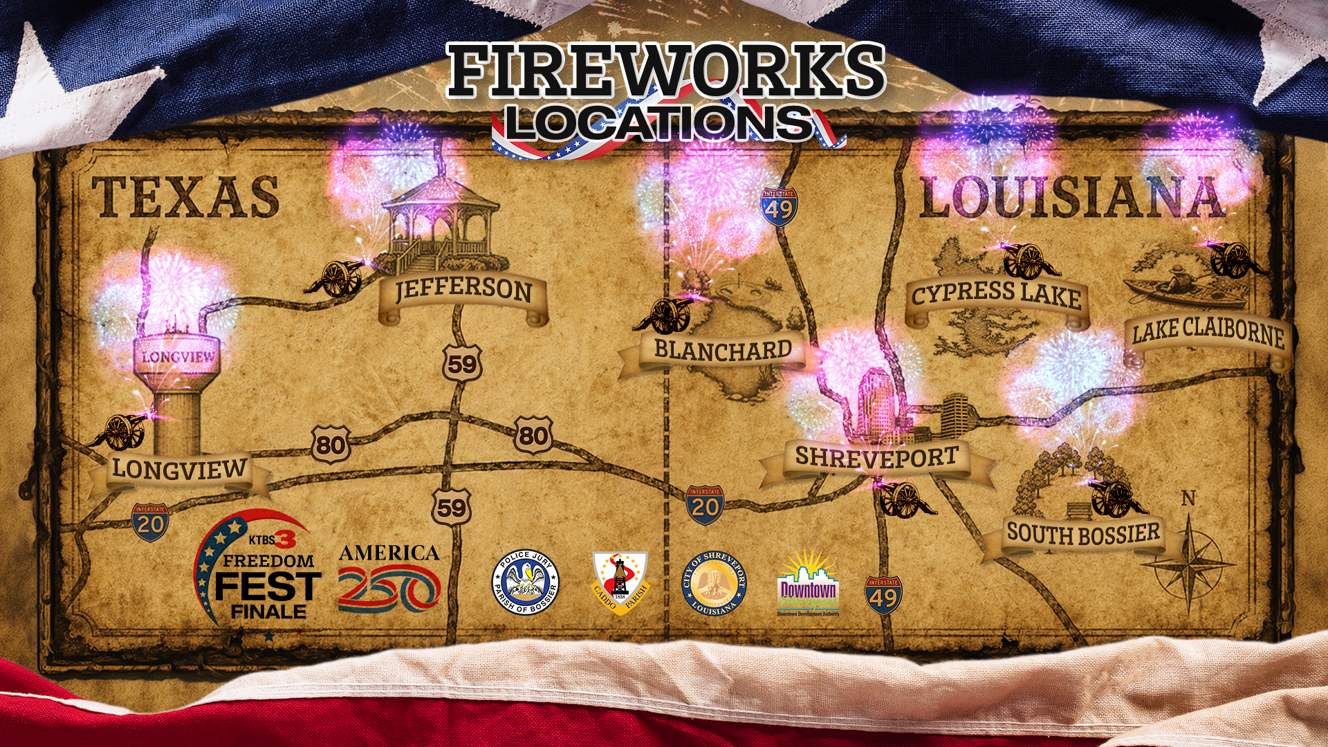 2026 Freedom Fest fireworks locations