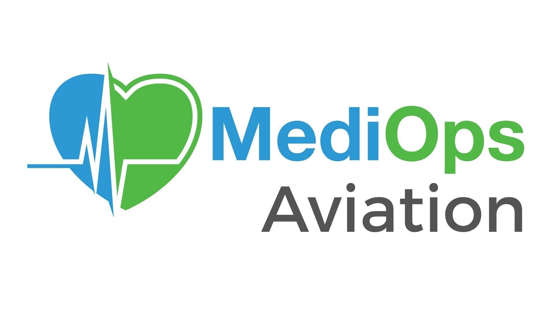 MediOps Aviation logo — specialized air and ground medical logistics for radiopharmaceuticals, organs, cell therapies, blood products, and life-critical shipments by Medi-Ops, LLC.