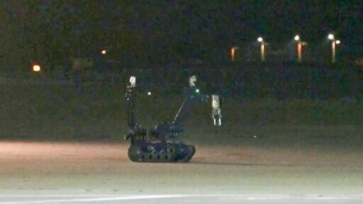 A bomb disposal robot was deployed earlier this month at Leipzig airport after the discovery of an explosive-laden drone
