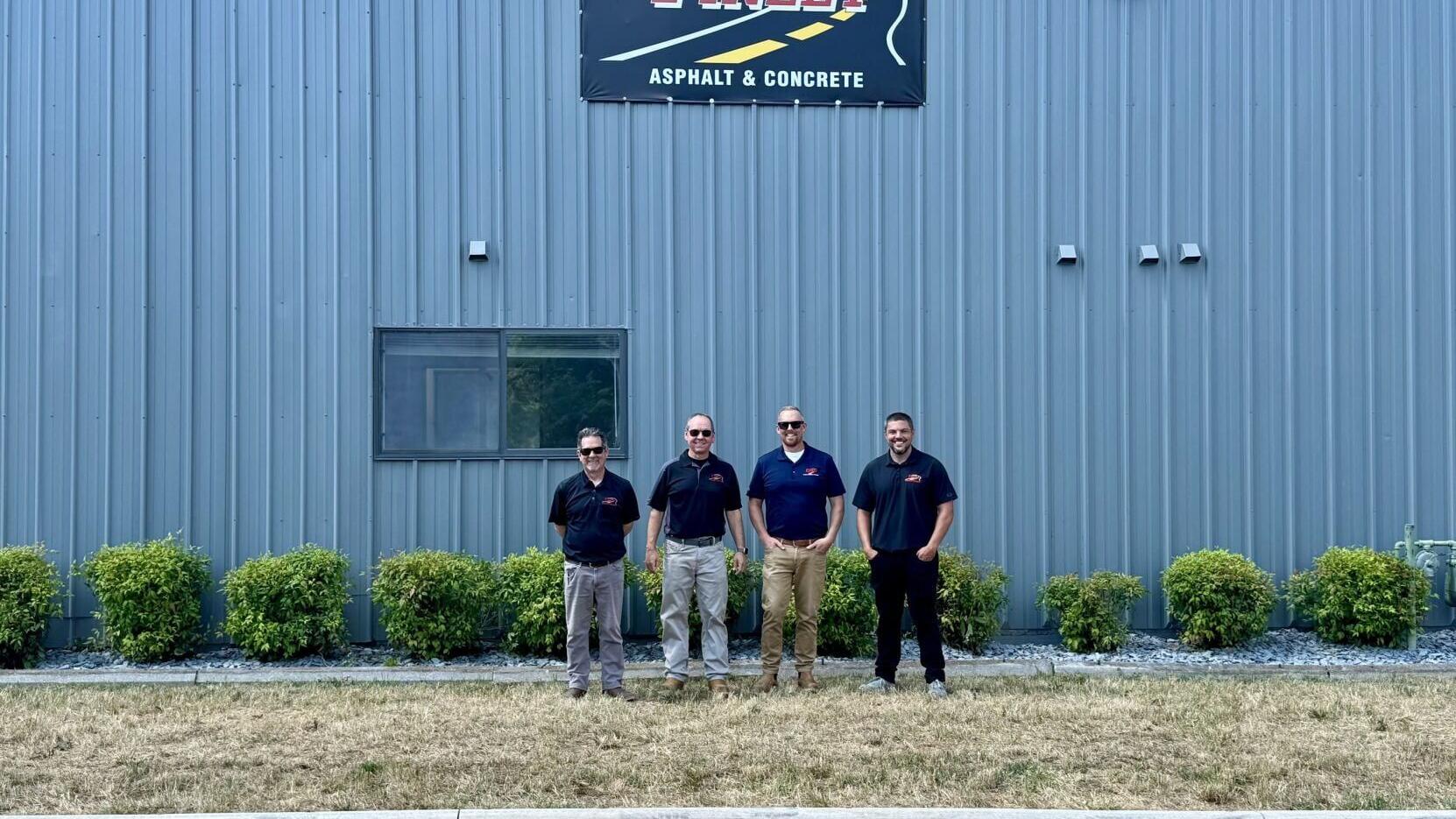 The Finley Asphalt &amp; Concrete team gathers outside the company’s new Roanoke, Virginia office, marking an exciting milestone in Finley’s continued growth and commitment to serving customers and communities throughout the Mid-Atlantic region.