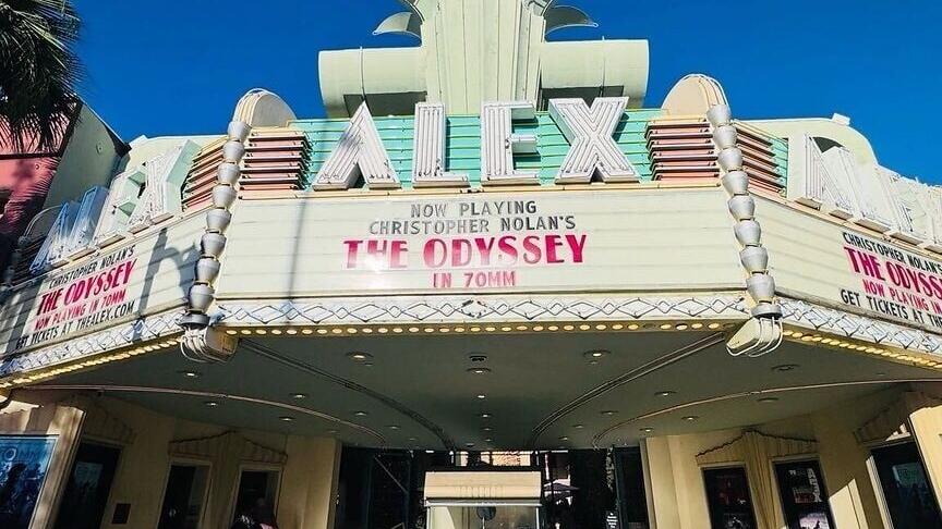 The ALEX Theatre in Glendale has extended the successful run of Christopher Nolan's "The Odyssey" at the historic movie palace. (Photo courtesy of the ALEX Theatre)