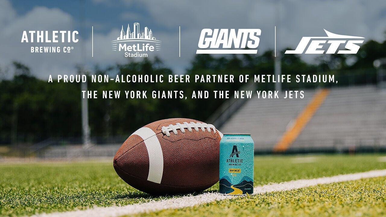 The partnership marks Athletic Brewing’s first formal sponsorship of two professional football teams and a professional football stadium.