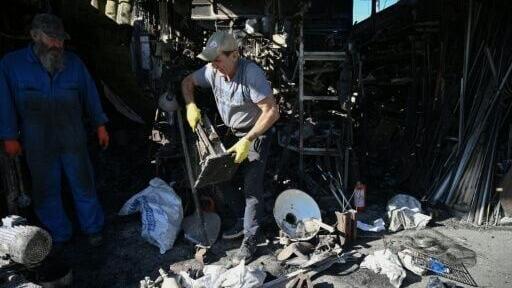 The attack also destroyed a popular flea market in Kyiv