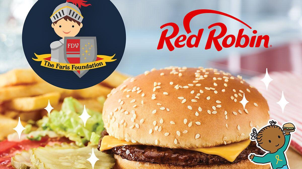 Red Robin partners with The Faris Foundation for the month of September during Childhood Cancer Awareness Month in 2026. From Sept. 1 – 30, 10 cents from each kids’ meals purchased at participating Red Robin restaurants nationwide will be donated to The...