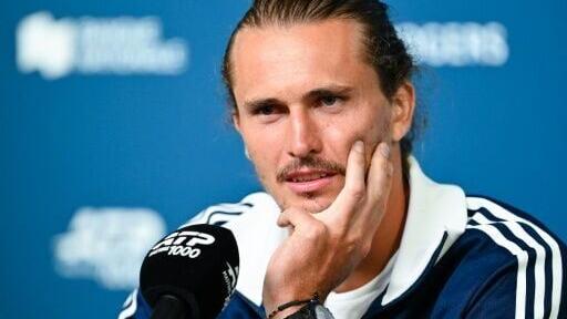 Top-seeded Alexander Zverev talks to reporters on the opening day of the ATP Montreal Masters 1000