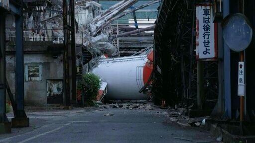 Japan paper factory lies in ruins after deadly quake in Kumamoto