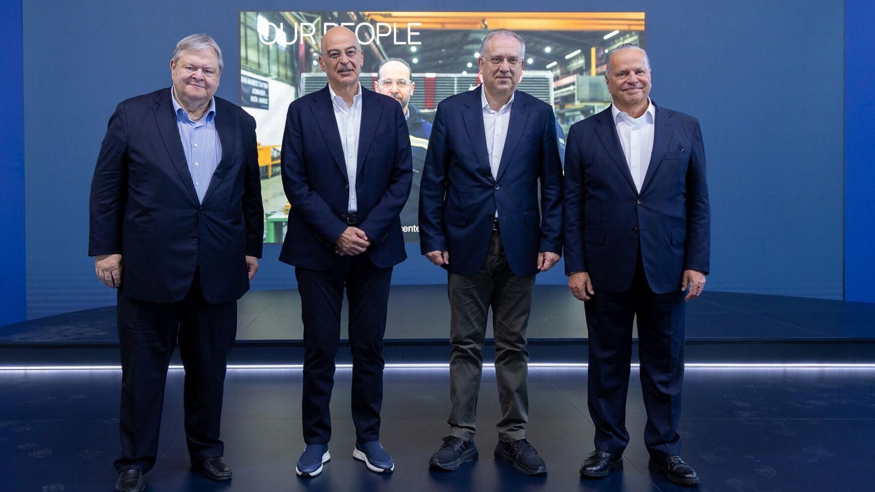 From left to right: Evangelos Venizelos, former Deputy Prime Minister of Greece | Nikos Dendias, Minister of National Defence of Greece | Takis Theodorikakos, Minister of Development of Greece | Evangelos Mytilineos, Executive Chairman, METLEN
