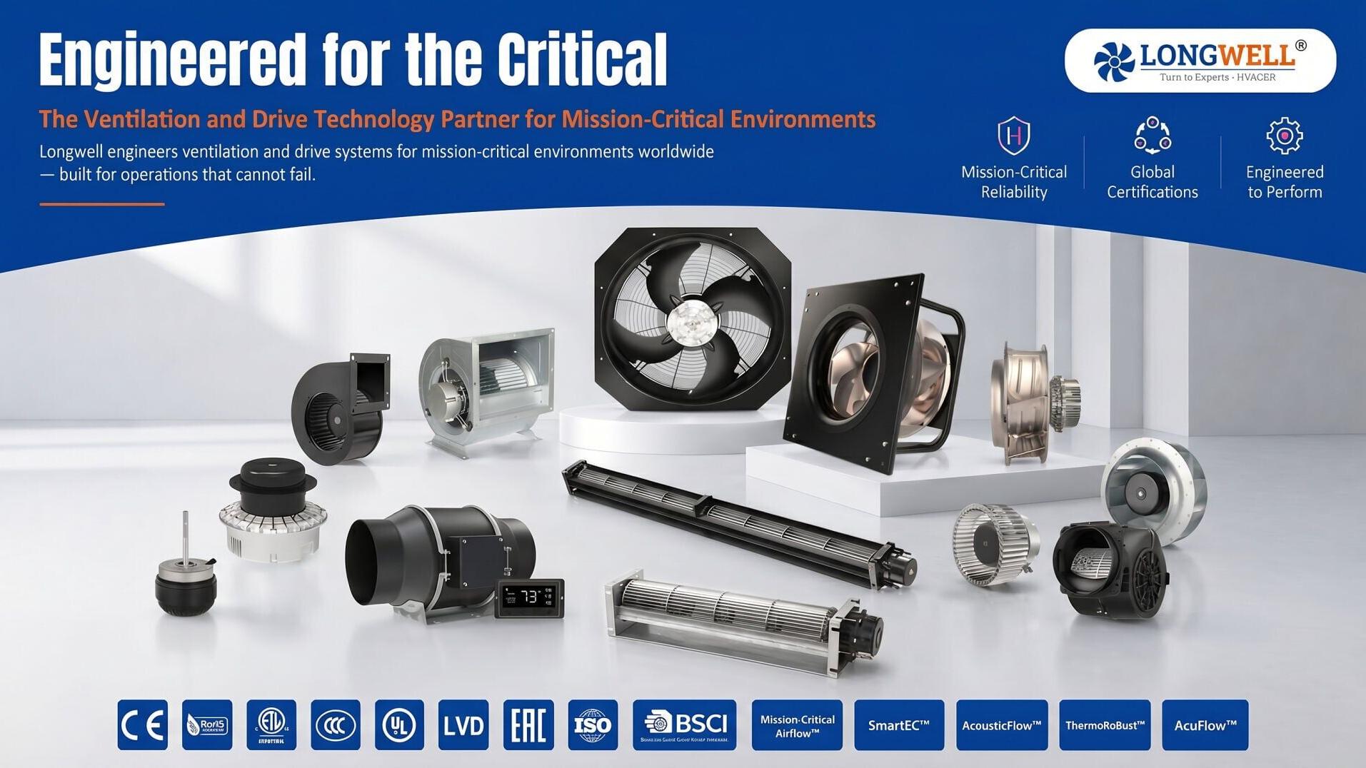 LONGWELL - The Ventilation and Drive Technology Partner for Mission-Critical Environments.