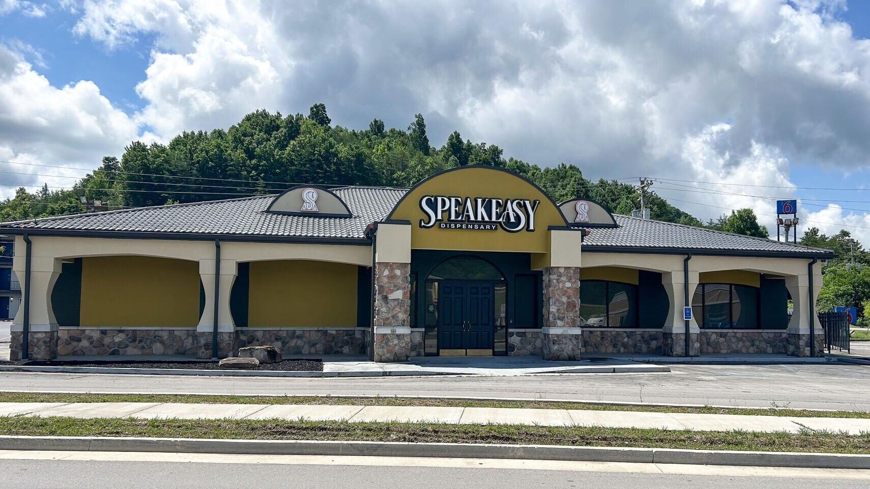 Exterior of Speakeasy Dispensary's newest Kentucky location in Corbin, opening Thursday, July 9 at 11 AM.