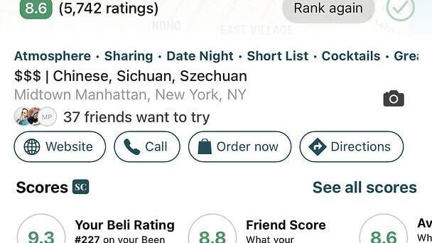 Grubhub &amp; Beli integration