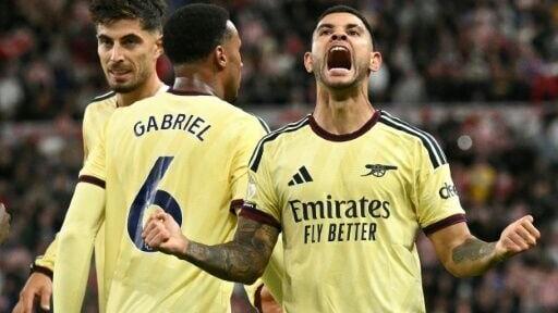 Bruno Guimaraes scored in Arsenal's 2-0 win at Sunderland