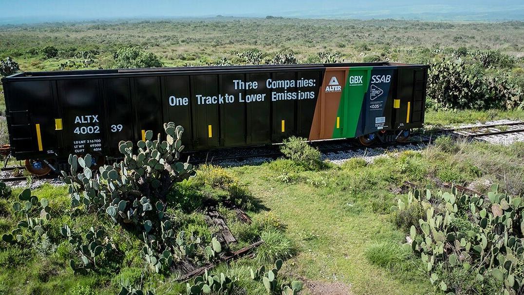 Gondola railcar built by Greenbrier in partnership with Alter and SSAB