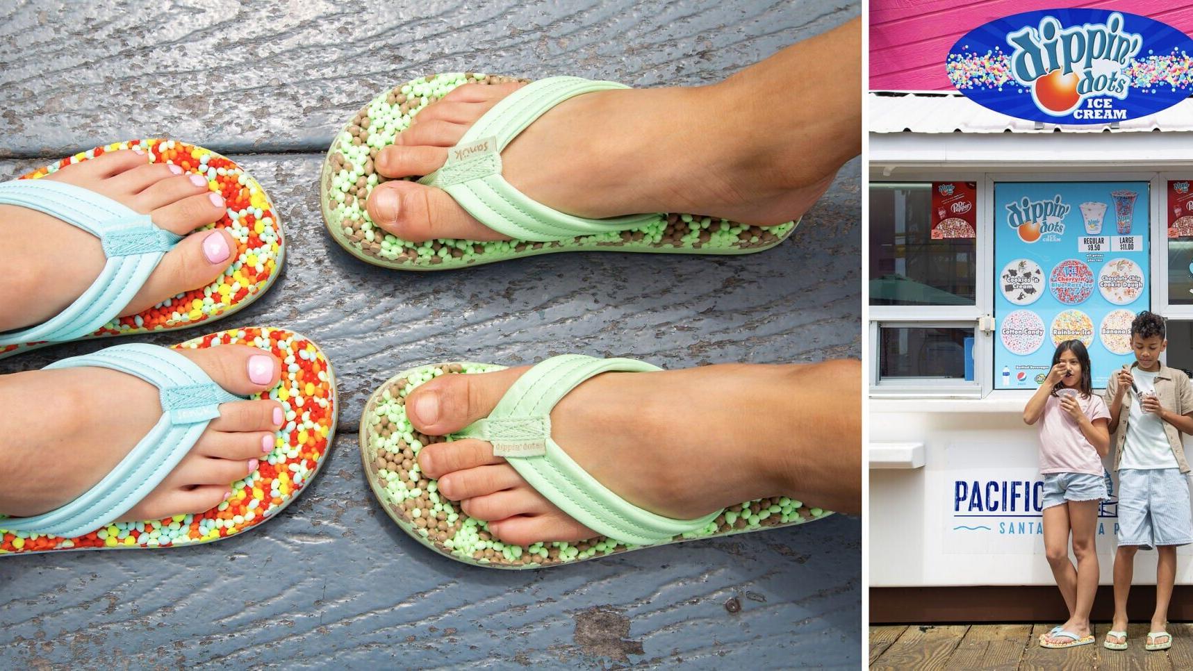 Sanuk Bubblecush and Dippin' Dots kids sandals